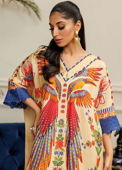 Threads And Motifs Pret Embroidered Silk Kaftan Set 3 Piece 8883