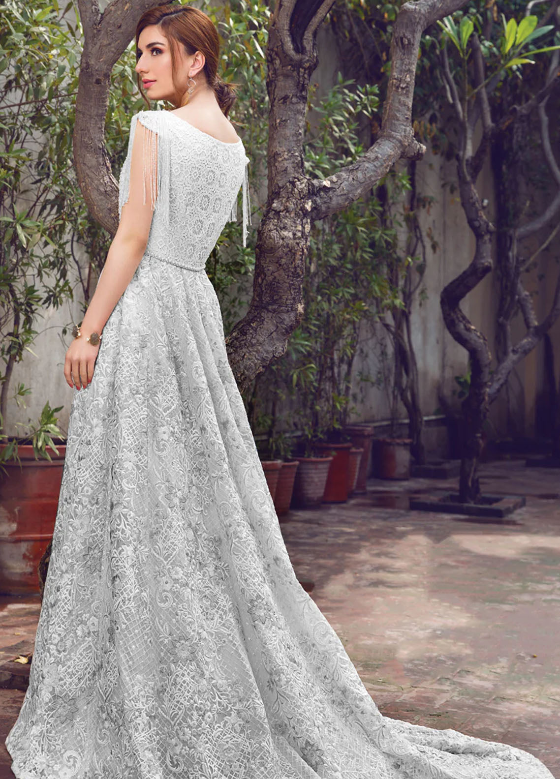 Threads & Motifs Pret Formal Wear Organza Dress 5532 Grey