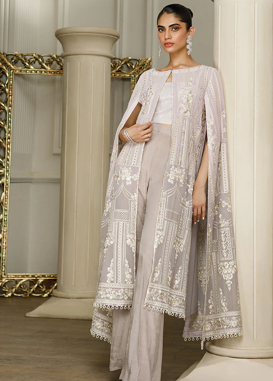 Threads & Motifs Pret Embroidered Chiffon Jacket Dress 8274.1