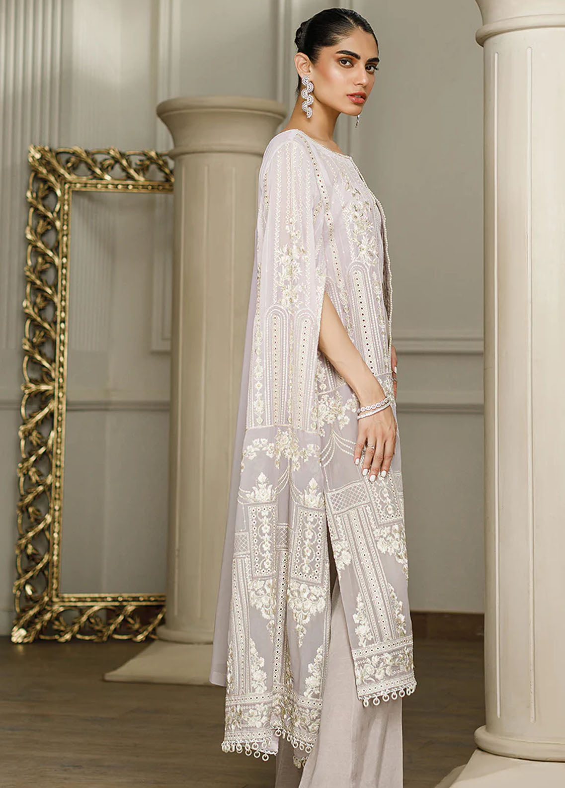 Threads & Motifs Pret Embroidered Chiffon Jacket Dress 8274.1