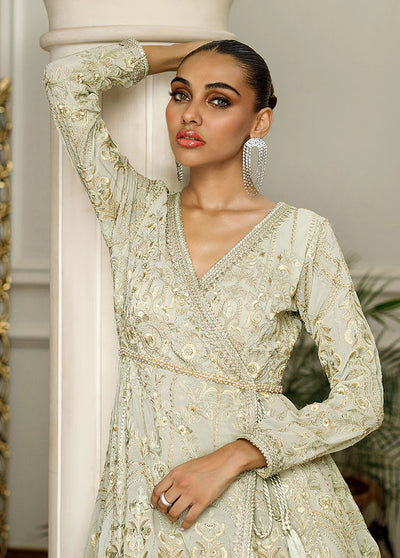 Threads & Motifs Pret Embroidered Chiffon Angrakha Dress 8390