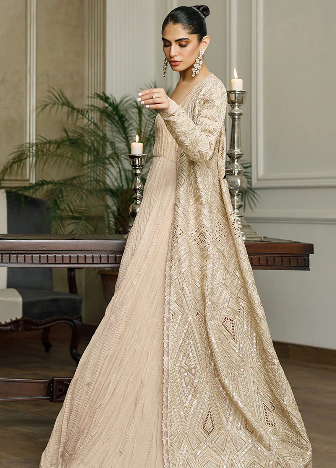 Threads & Motifs Pret Embroidered Organza Jacket Dress 8395