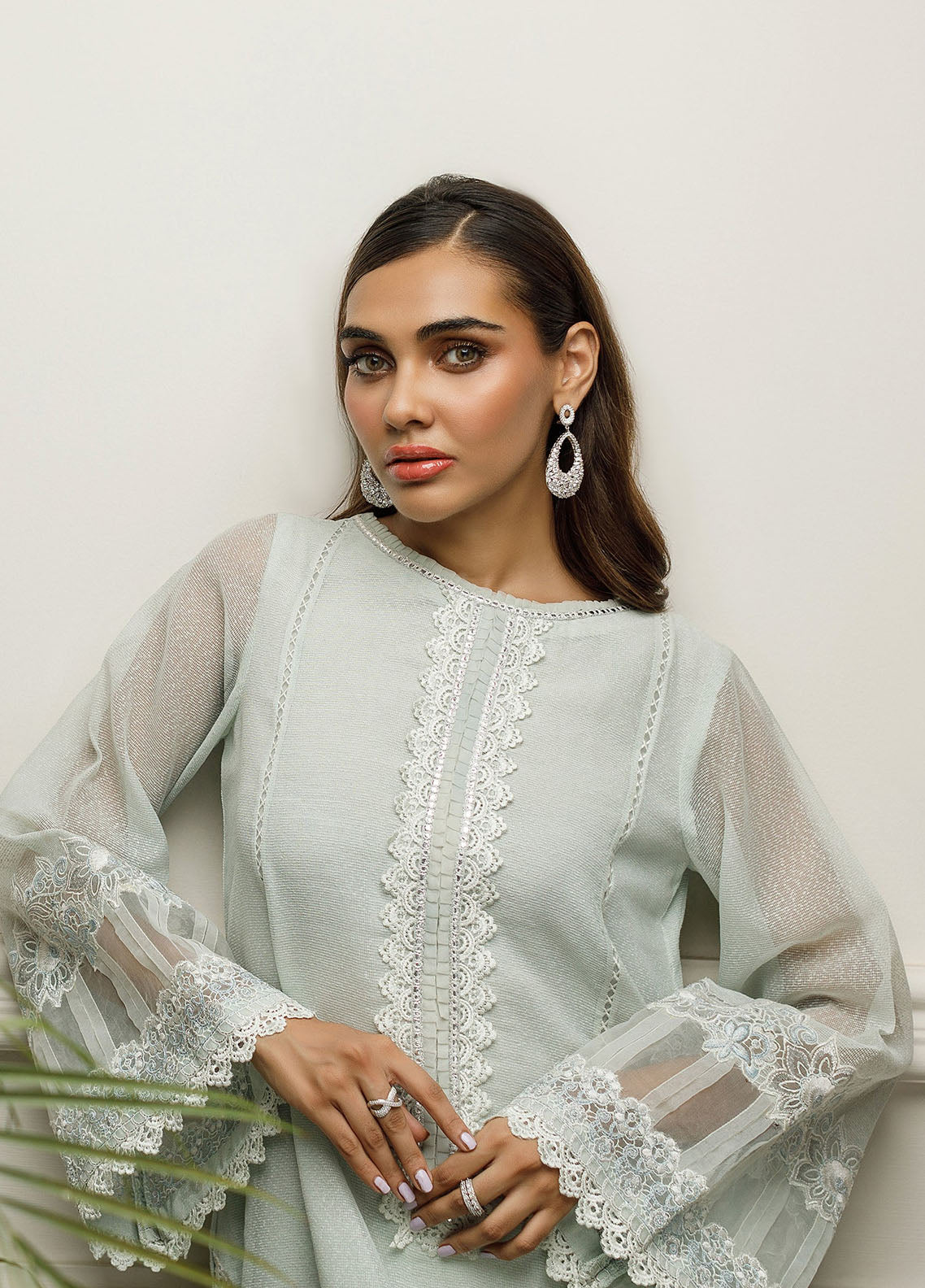 Threads & Motifs Pret Embroidered Khaadi Net Shirt 8176