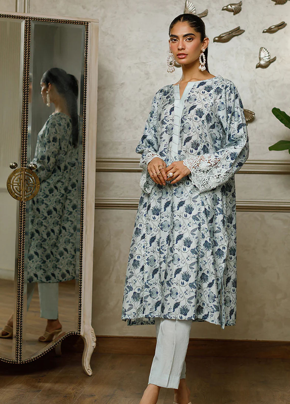 Threads & Motifs Pret Embroidered Khaadi Net Shirt 8248