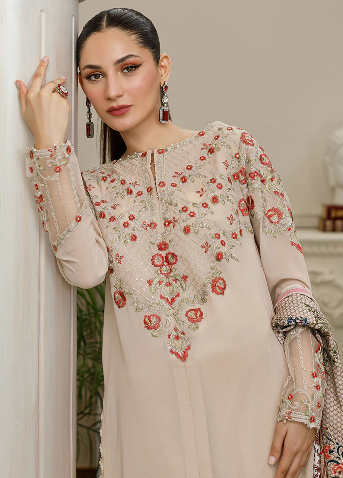 Threads & Motifs Pret Formal Crepe Kurti 8589