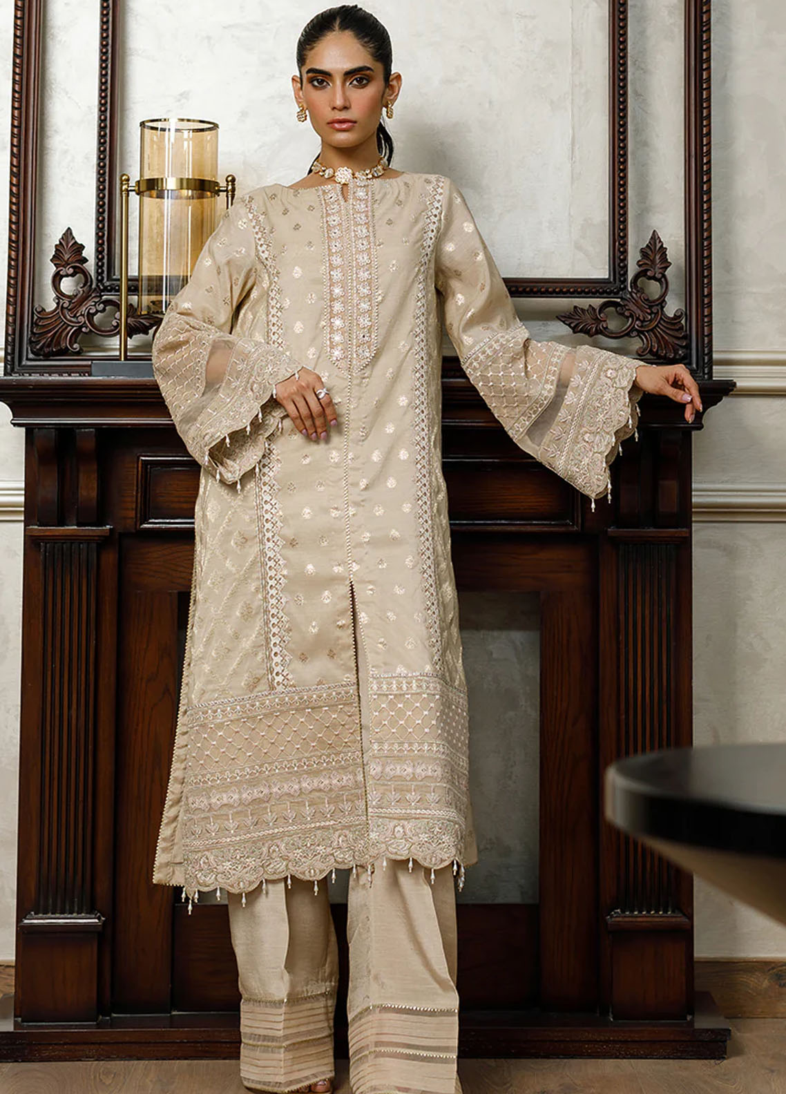 Threads & Motifs Pret Embroidered Khaadi Net Kurti 8270