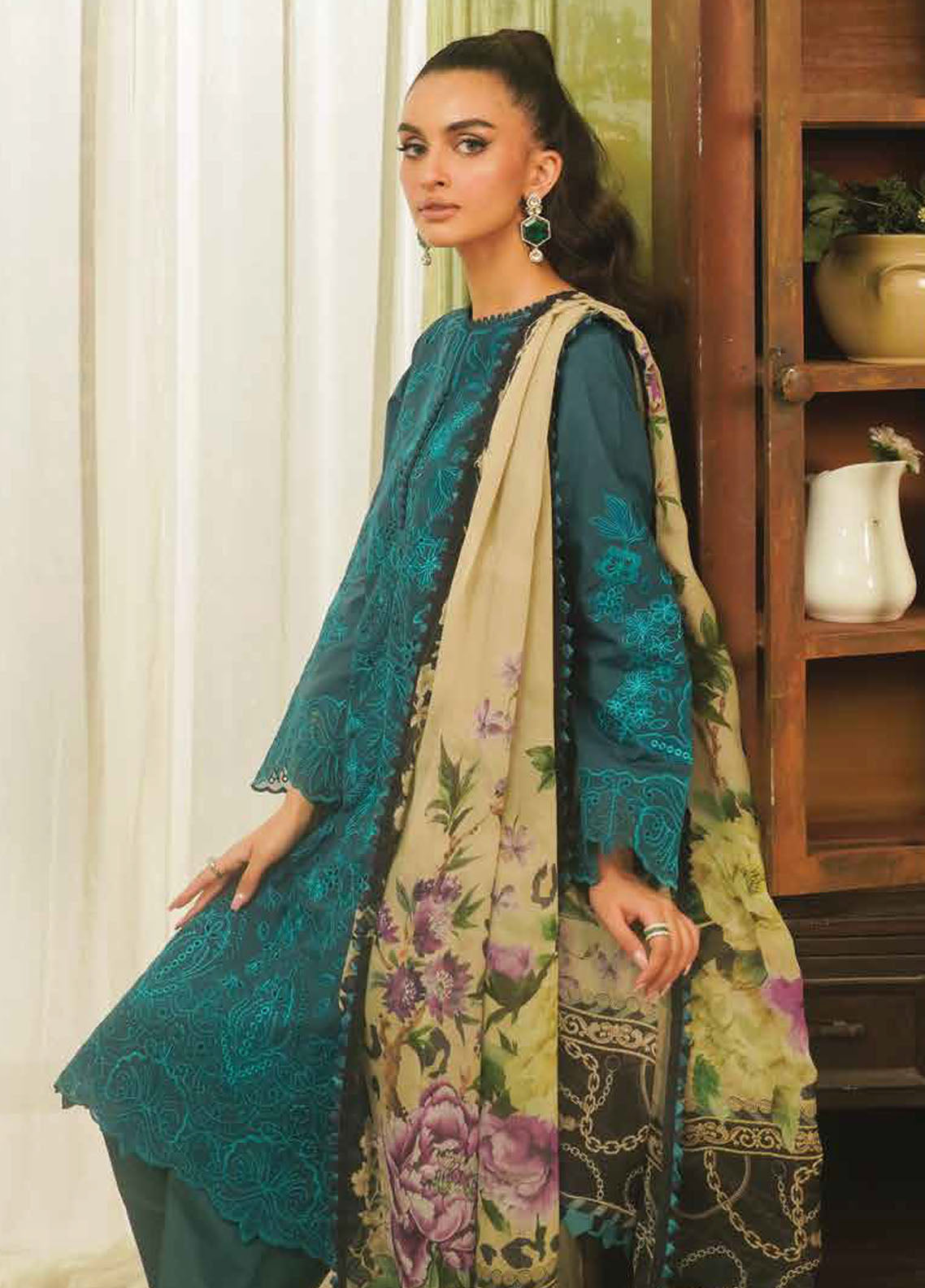 Tresor by Zarqash Unstitched Luxury Lawn Collection 2024 ZQT-0011 Dina