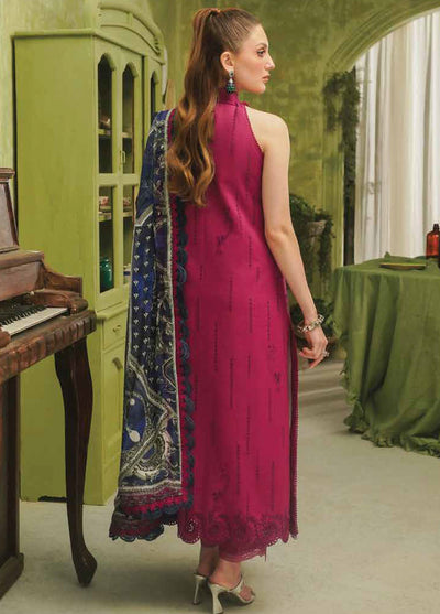 Tresor by Zarqash Unstitched Luxury Lawn Collection 2024 ZQT-0012 Rosa