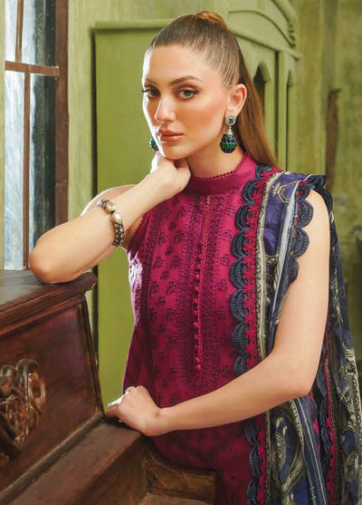 Tresor by Zarqash Unstitched Luxury Lawn Collection 2024 ZQT-0012 Rosa