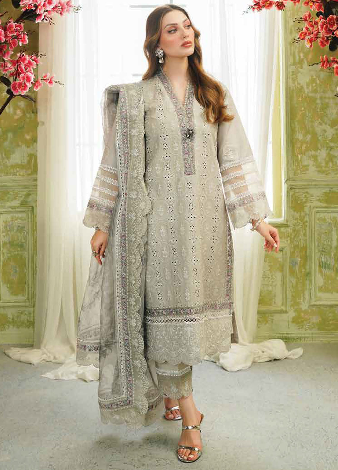 Tresor by Zarqash Unstitched Luxury Lawn Collection 2024 ZQT-002 Rosemary