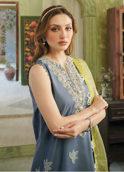 Tresor by Zarqash Unstitched Luxury Lawn Collection 2024 ZQT-004 Thistle
