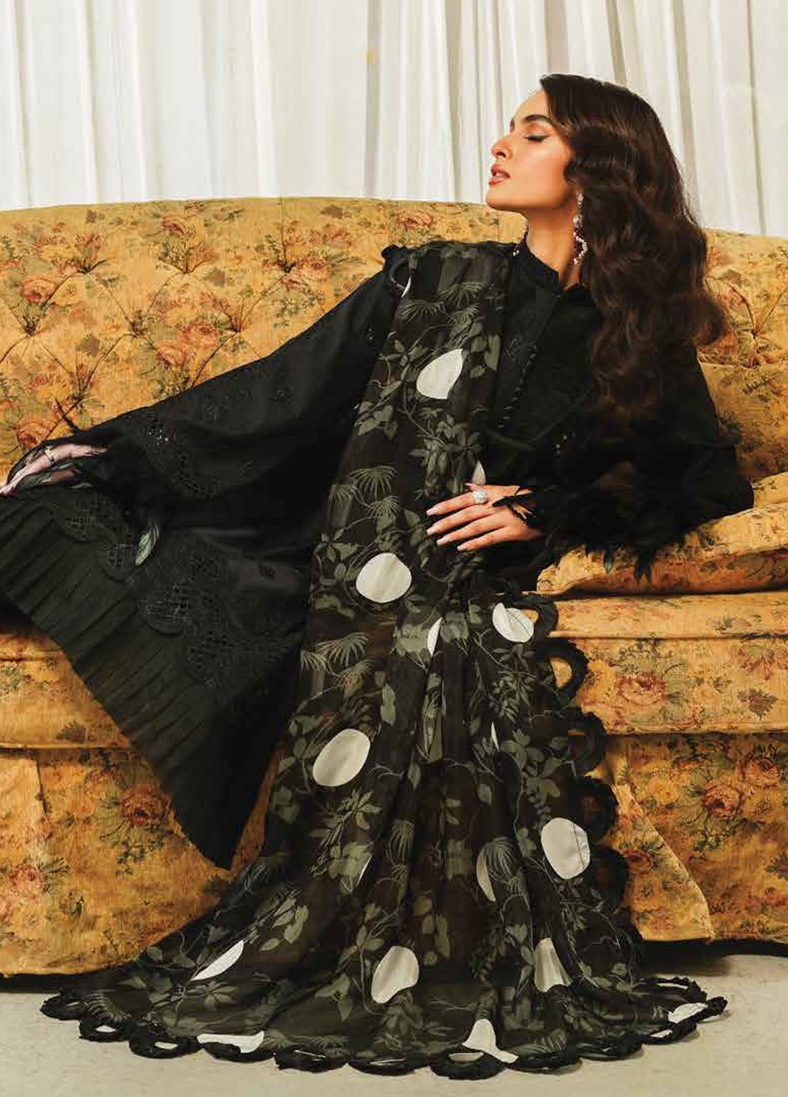 Tresor by Zarqash Unstitched Luxury Lawn Collection 2024 ZQT-005 Midnight