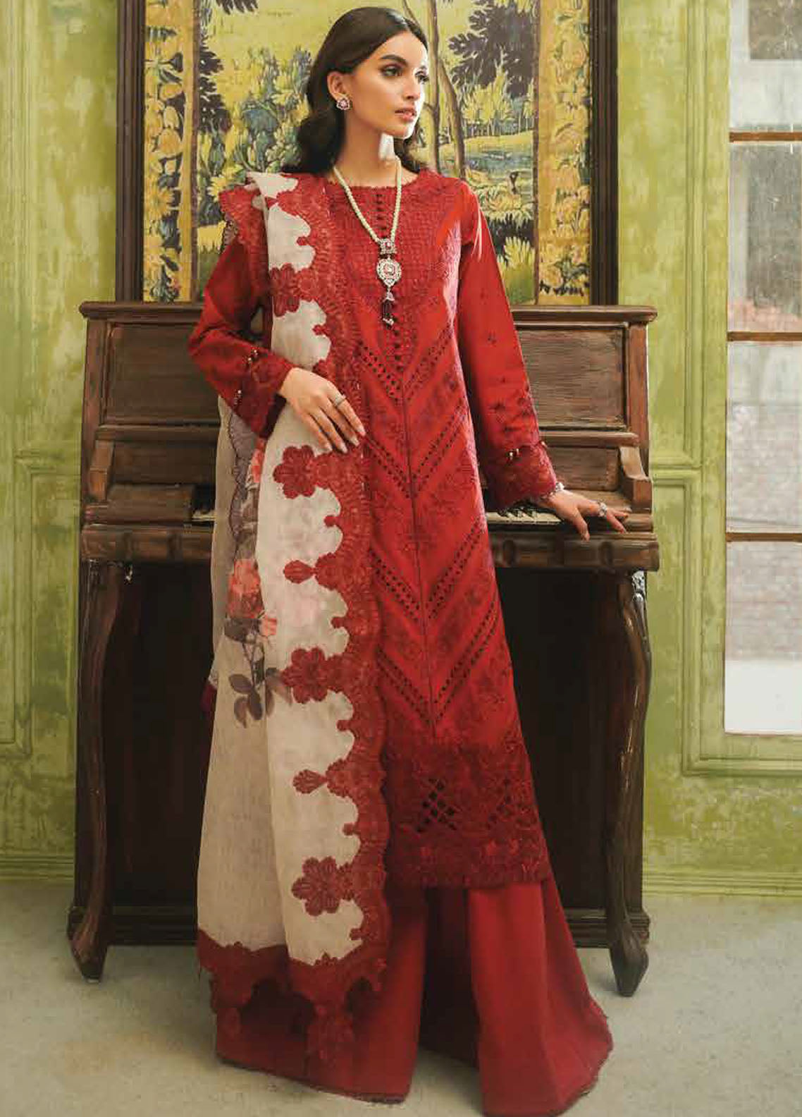 Tresor by Zarqash Unstitched Luxury Lawn Collection 2024 ZQT-007 Rosaline