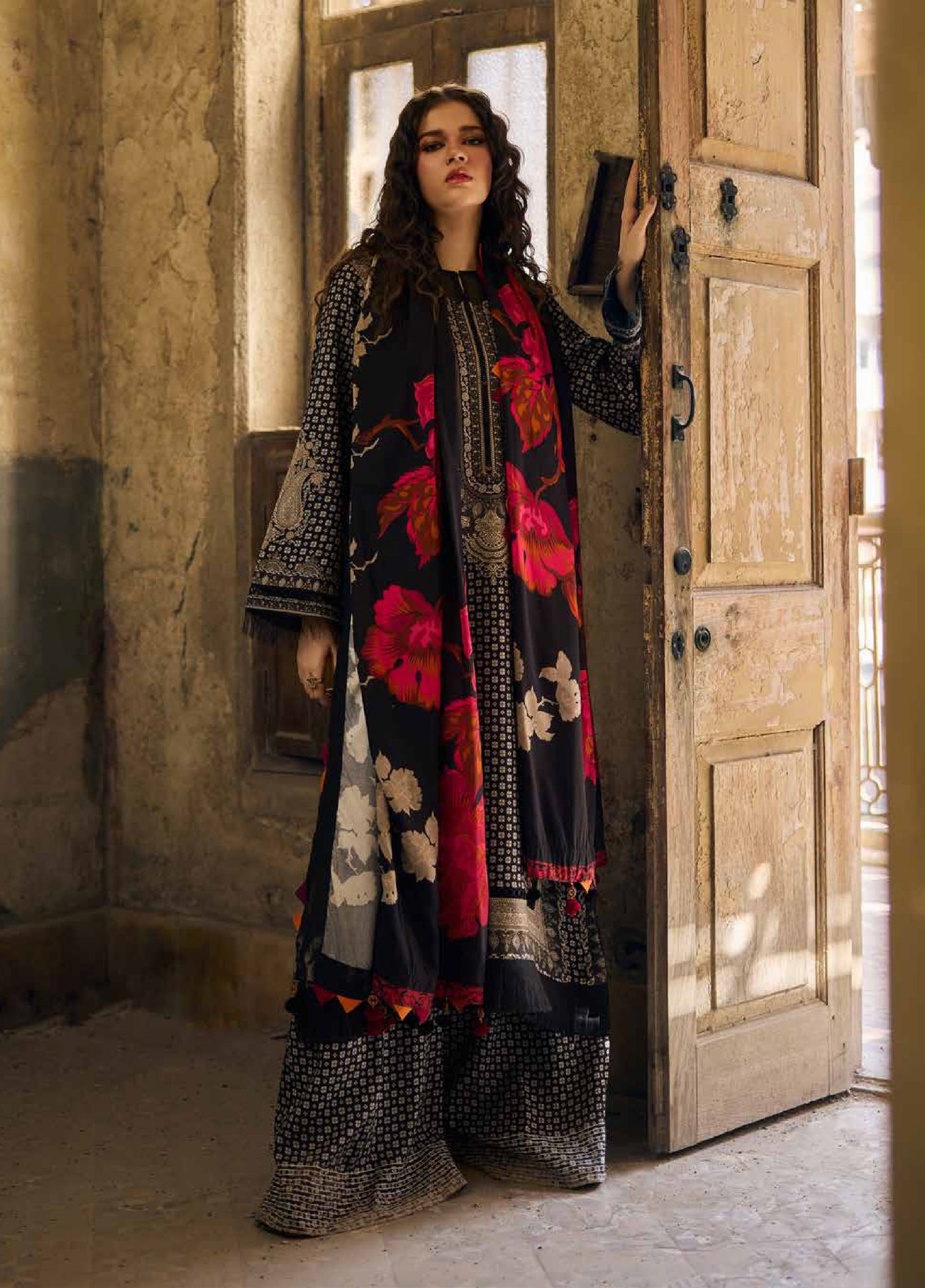 C Prints by Charizma Unstitched Linen Printed Suits 3 Piece CRZ25PL CPW5-22 - Winter Collection