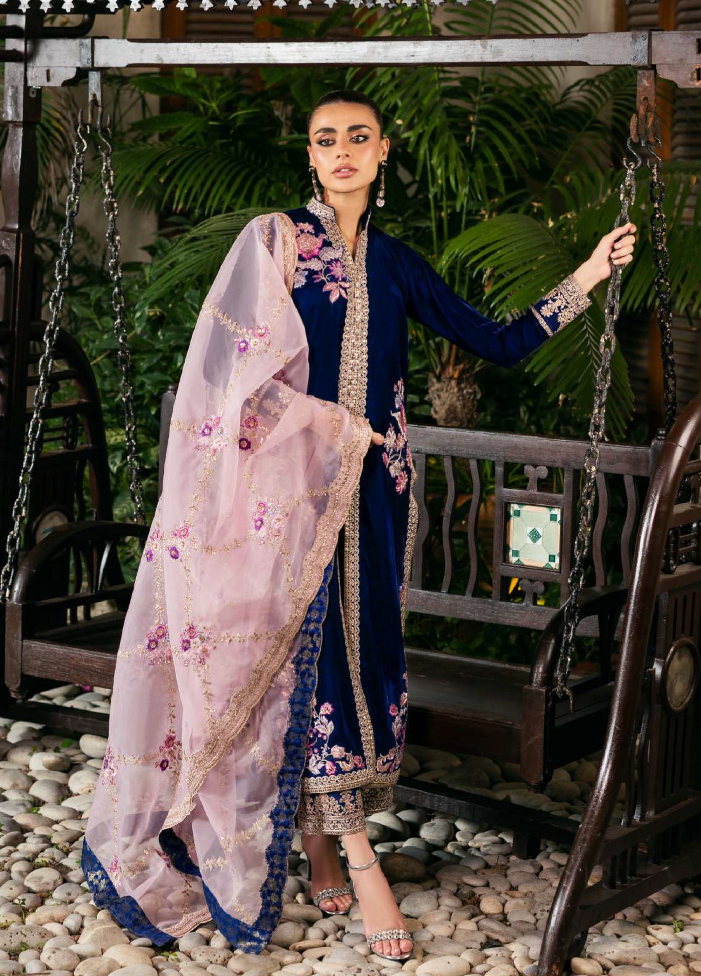 Zainab Chottani Unstitched Velvet Embroidered 3 Piece ZC25UV Meher - Festive Collection
