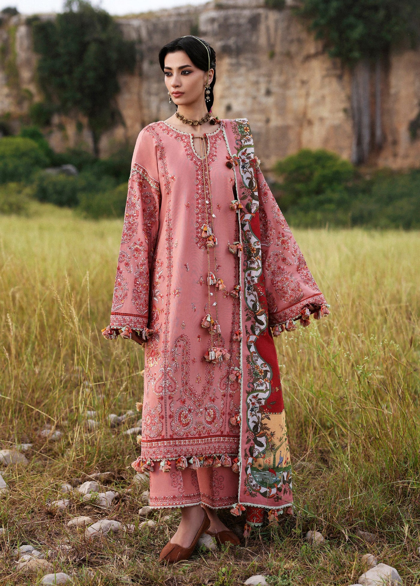 Hussain Rehar Embroidered Jacquard Suits Unstitched 3 Piece HRR25KW Mahpara - Winter Collection