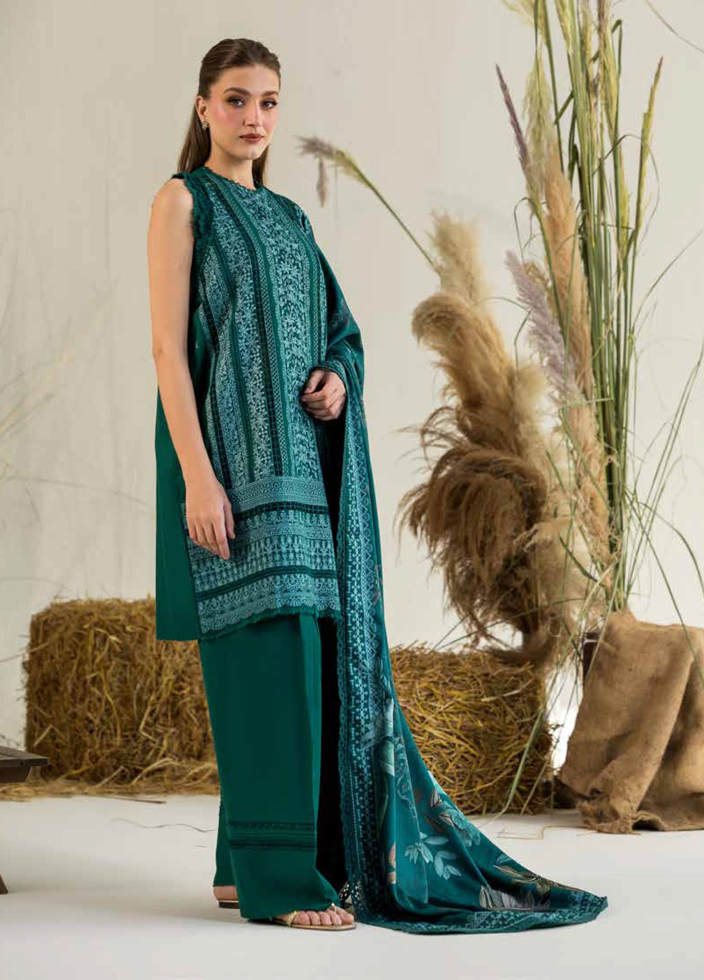 Sobia Nazir Winter Embroidered Khaddar Suits 3 Piece SN25WU D-04 A - Winter Collection