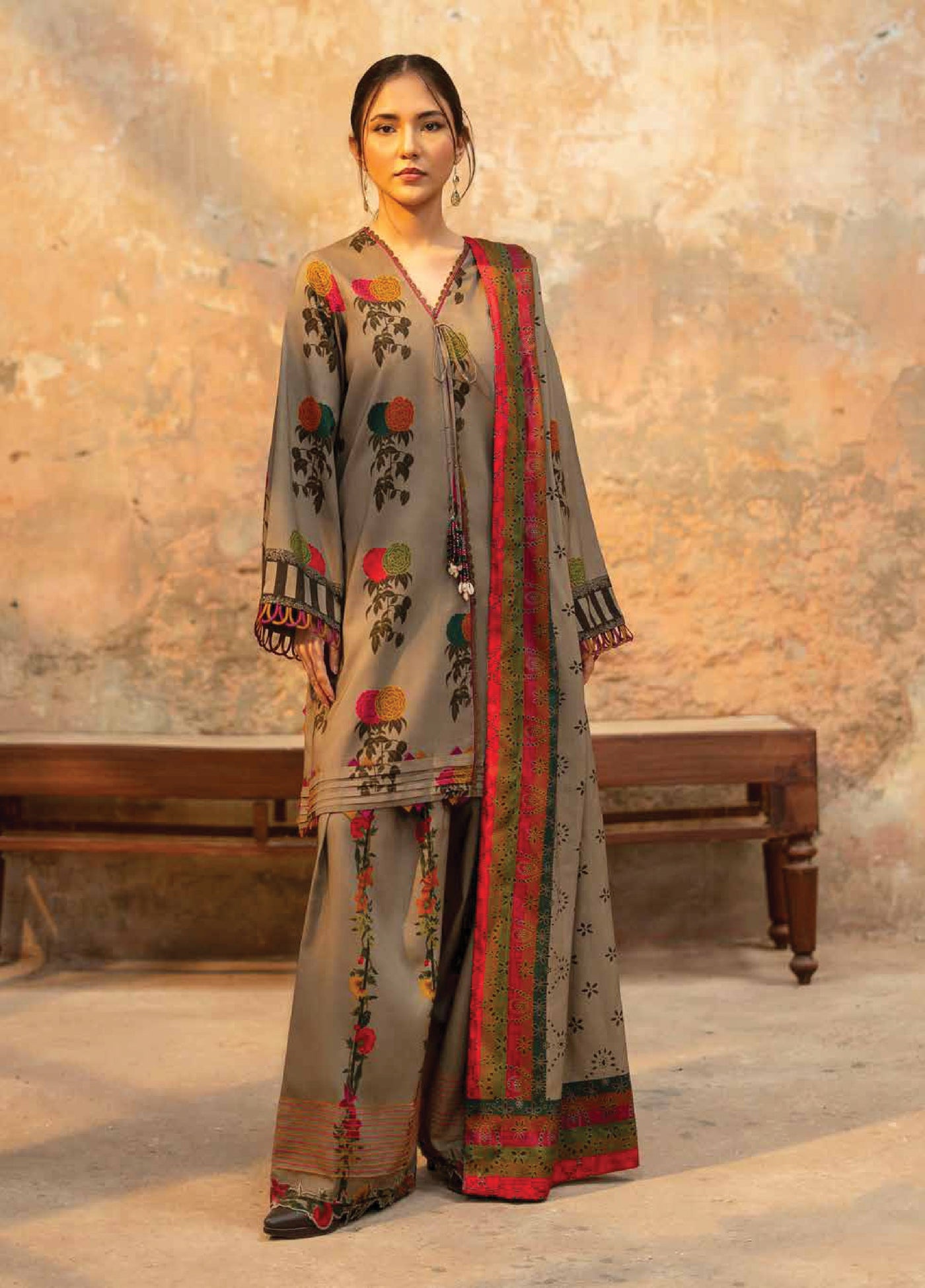 C Prints by Charizma Unstitched Linen Printed Suits 3 Piece CRZ25PL CPW5-27 - Winter Collection