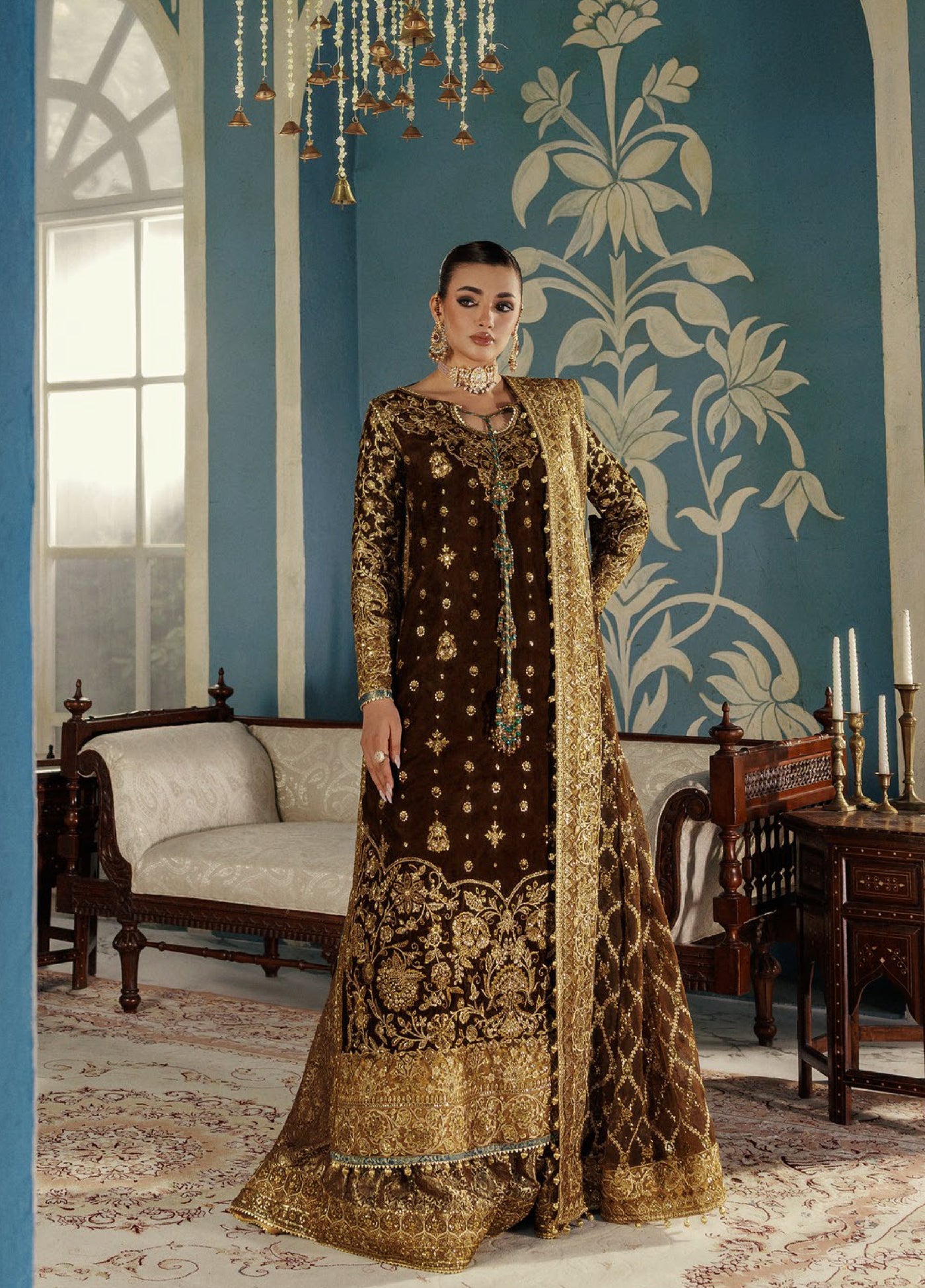 AIK Udaipur Velvet Unstitched Luxury Embroidered 3 Piece AIK25 D-01 - Formals Collection