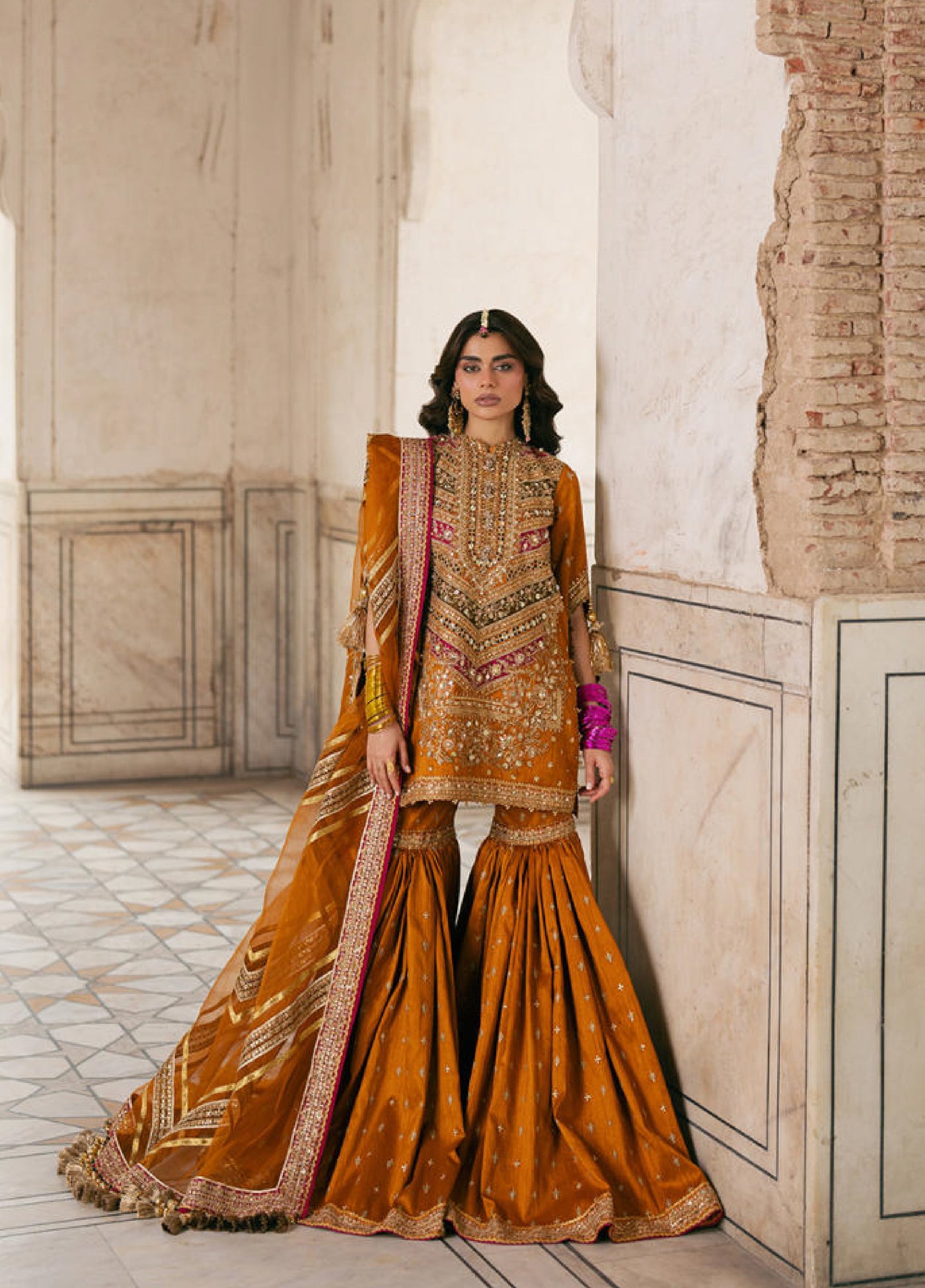 Zarlish Makhfi by Mohsin Naveed Ranjha Unstitched Embroidered Silk Suits 3 Piece MNR25ZM Ranjish - Festive Collection