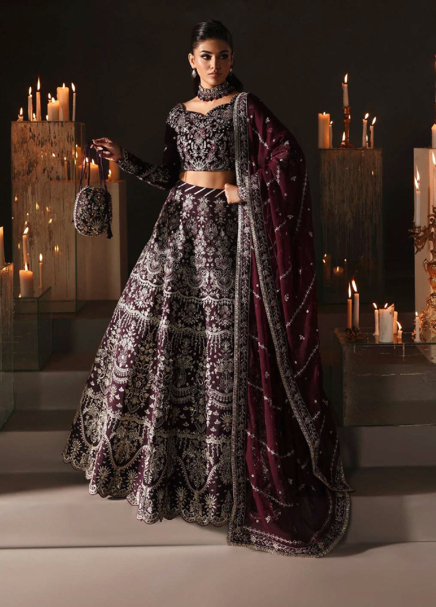 Marais by Gulaal Unstitched Velvet Embroidered 3 Piece Suits GL25VF GL-25-V10 Calira - Festive Collection