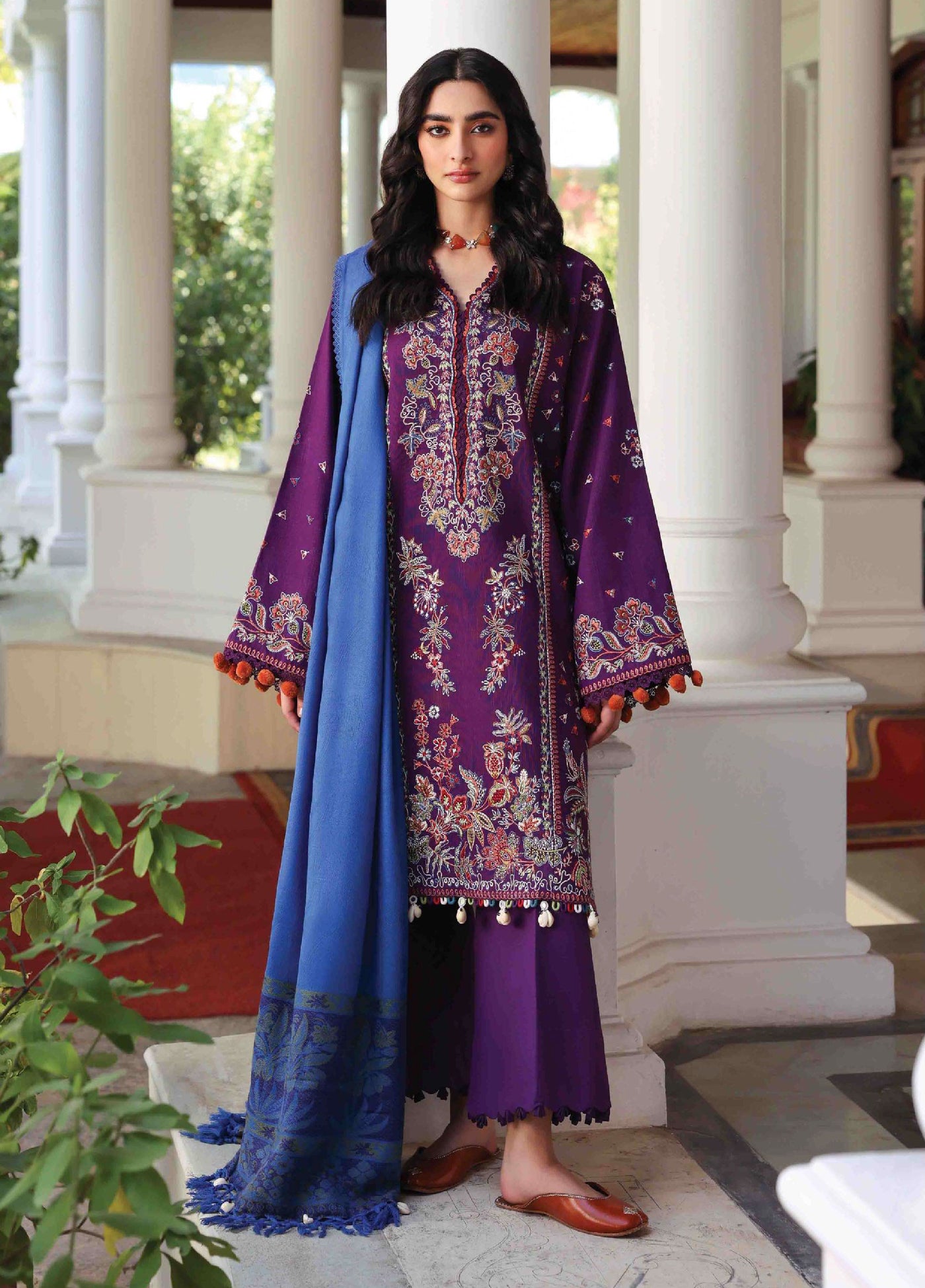 Amaris by Republic Womenswear Unstitched Luxury Shawl Khaddar Embroidered Suits 3 Piece RW25AS D-3 - Winter Collection