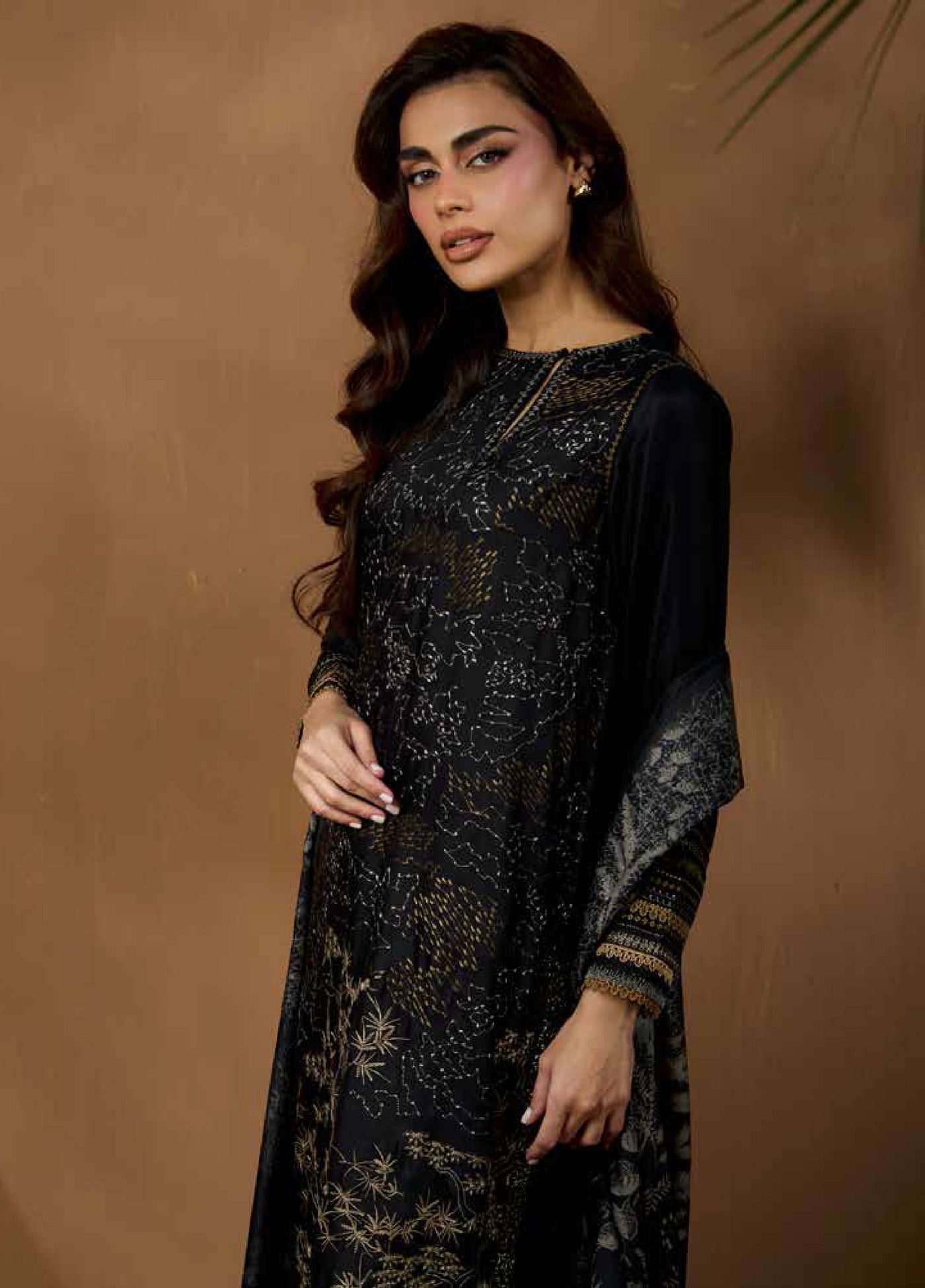 Sobia Nazir Unstitched Shawl Embroidered Herringbone 3 Piece SN25SW D-01 A - Winter Collection