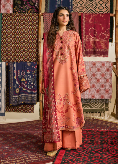 Zync by Florent One Nation Unstitched Khaddar Embroidered Suits 3 Piece FL25ON FL-9B - Casual Collection