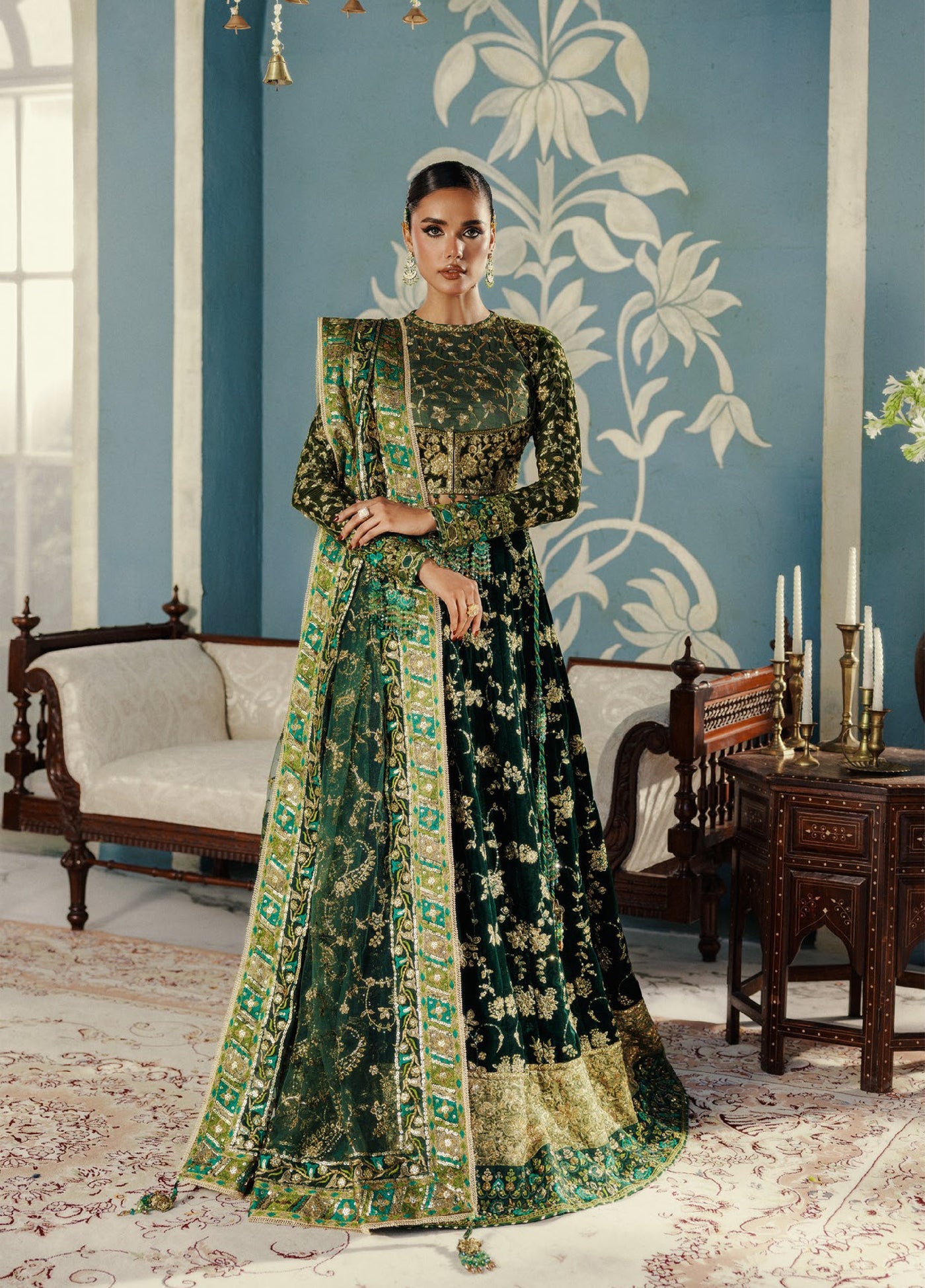 AIK Udaipur Velvet Unstitched Luxury Embroidered 3 Piece AIK25 D-02 - Formals Collection