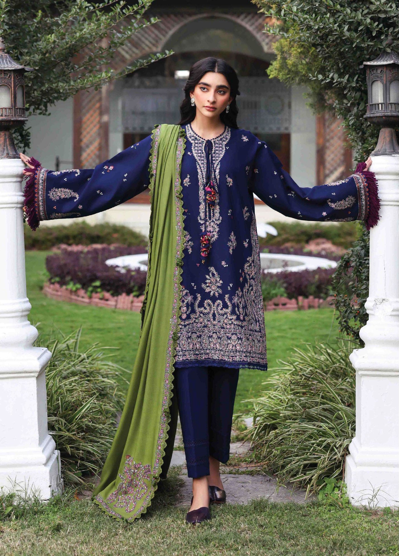 Amaris by Republic Womenswear Unstitched Luxury Shawl Khaddar Embroidered Suits 3 Piece RW25AS D-1 - Winter Collection