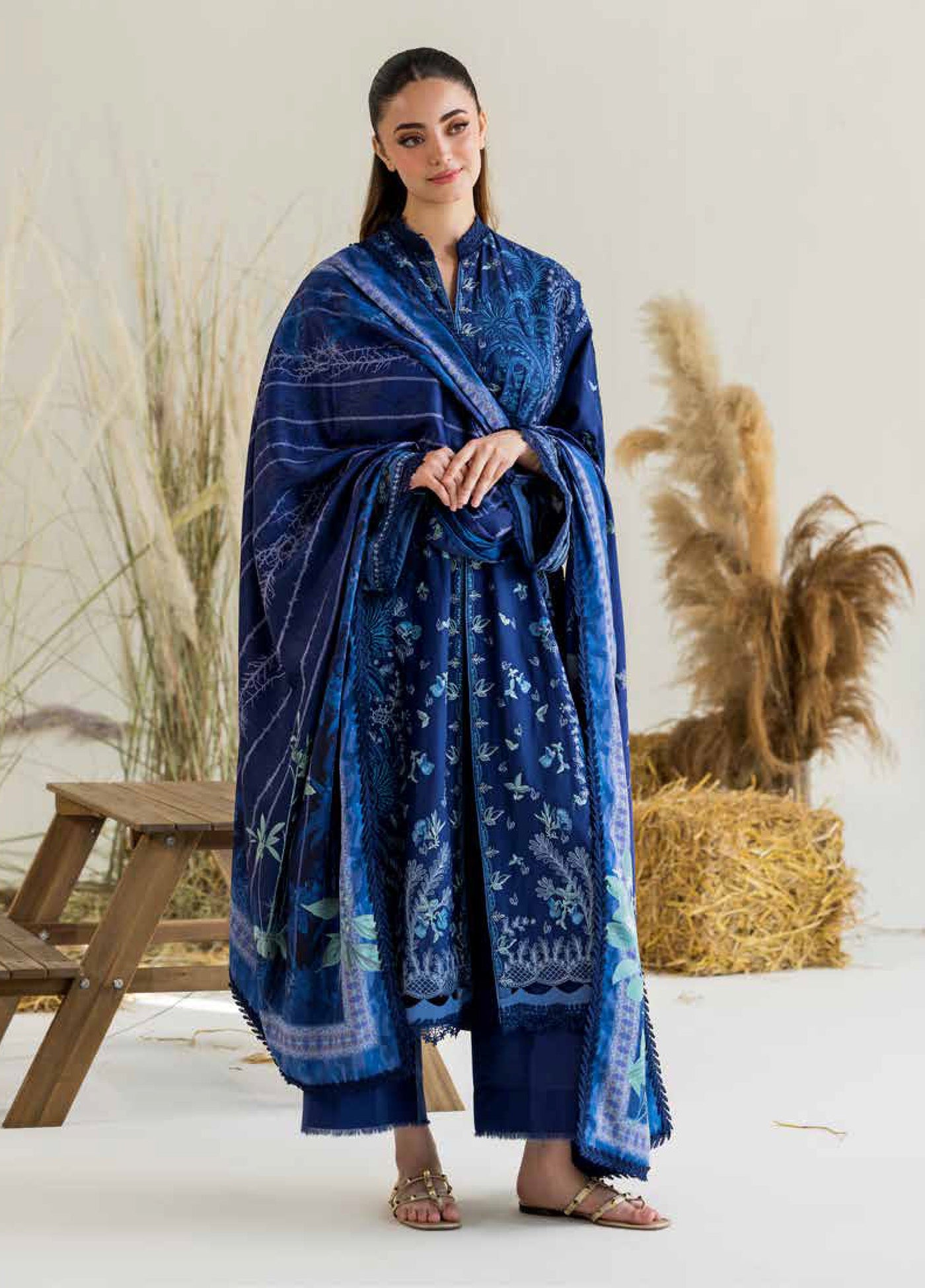 Sobia Nazir Winter Embroidered Khaddar Suits 3 Piece SN25WU D-07 A - Winter Collection