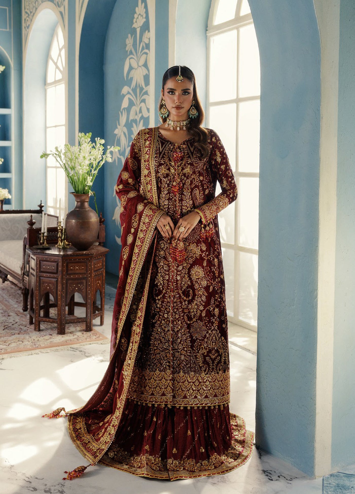 AIK Udaipur Velvet Unstitched Luxury Embroidered 3 Piece AIK25 D-05 - Formals Collection