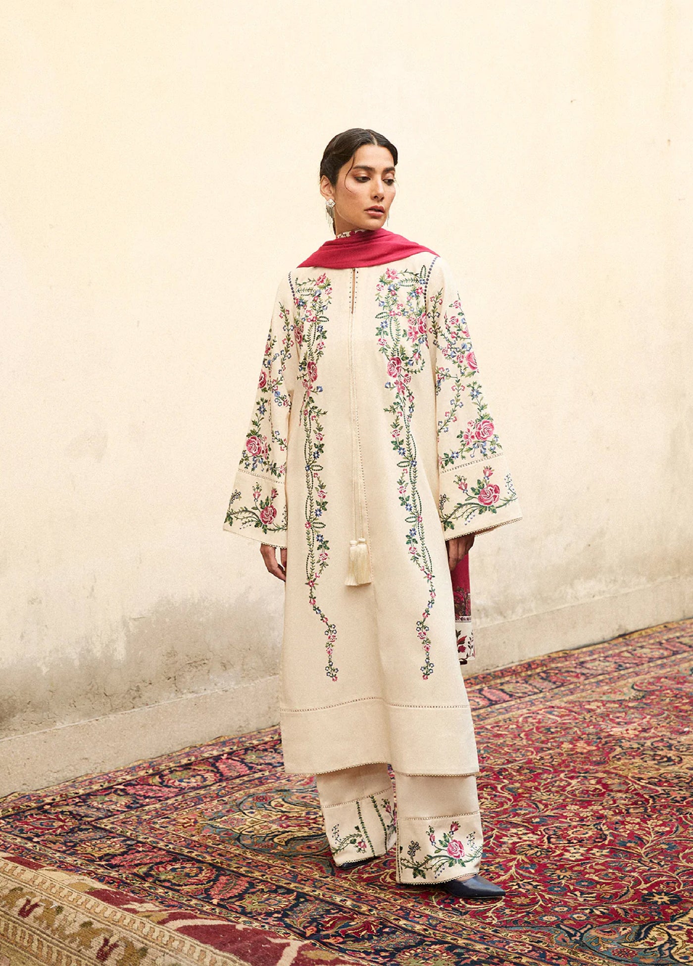 Jugnu by Hussain Rehar Unstitched Karandi Embroidered Suits 3 Piece HR25JW Zura - Winter Collection