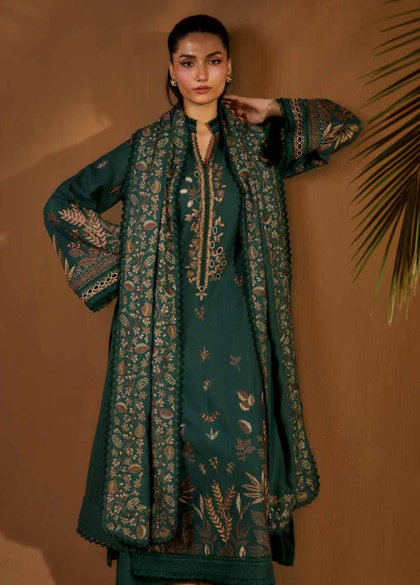 Sobia Nazir Unstitched Shawl Embroidered Khaddar 3 Piece SN25SW D-04 B - Winter Collection