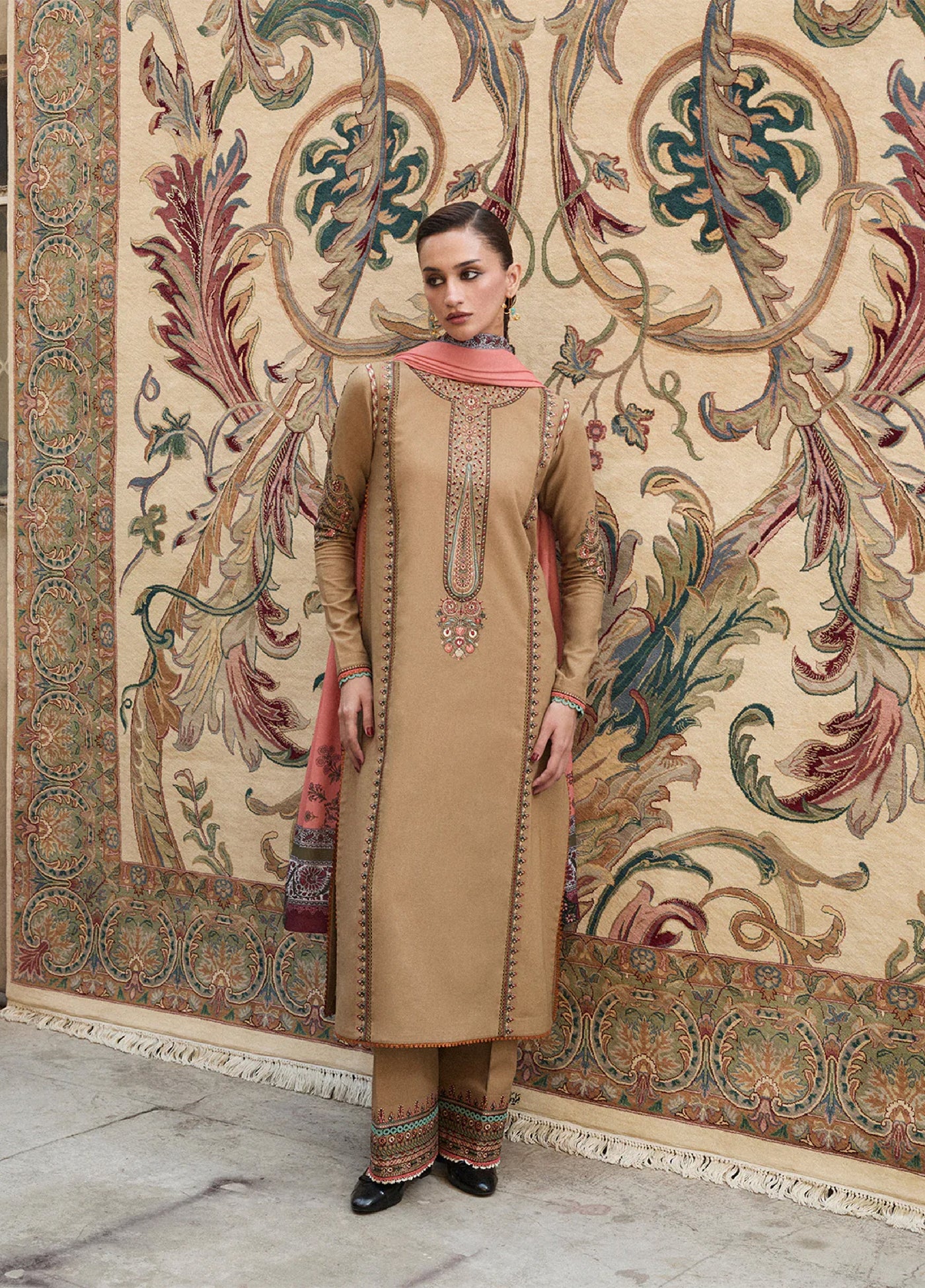 Jugnu by Hussain Rehar Unstitched Karandi Embroidered Suits 3 Piece HR25JW Dahr - Winter Collection
