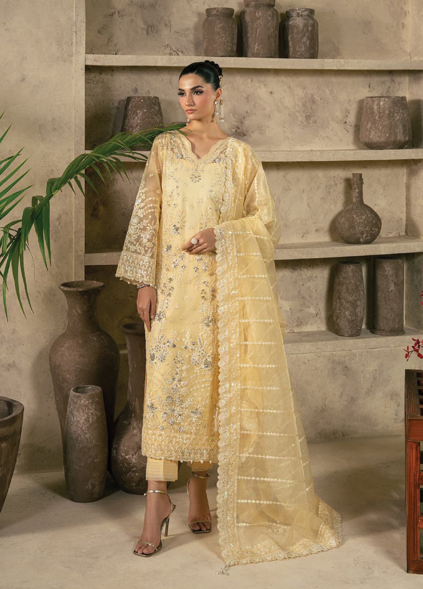 Azira by Gulaal Unstitched Luxury Embroidered Organza 3 piece GL25AF LFU-05 Aureva - Formals Collection