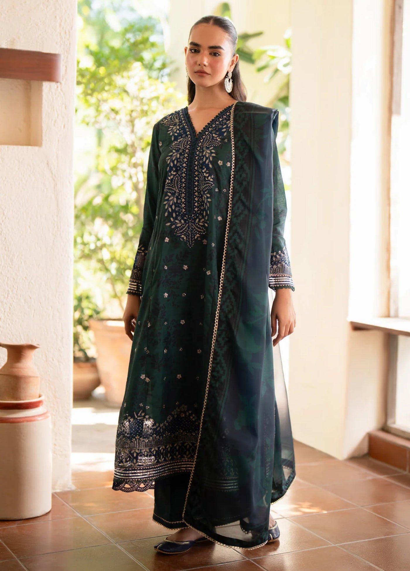 Xenia Formal Unstitched Luxury Raw Silk Suits 3 Piece XE25FL Ibshaam-A - Formals Collection