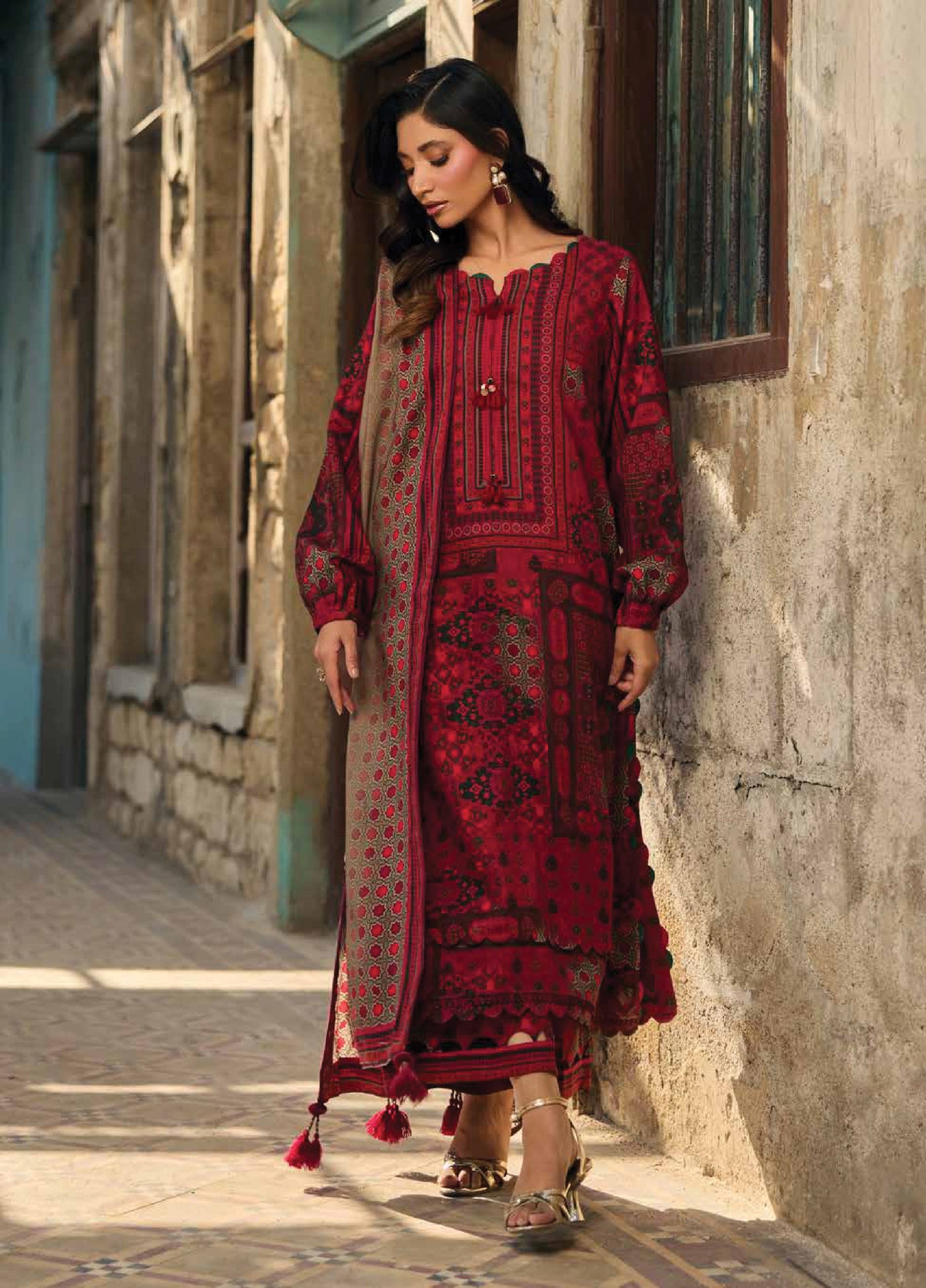 C Prints by Charizma Unstitched Linen Printed Suits 3 Piece CRZ25PL CPW5-23 - Winter Collection