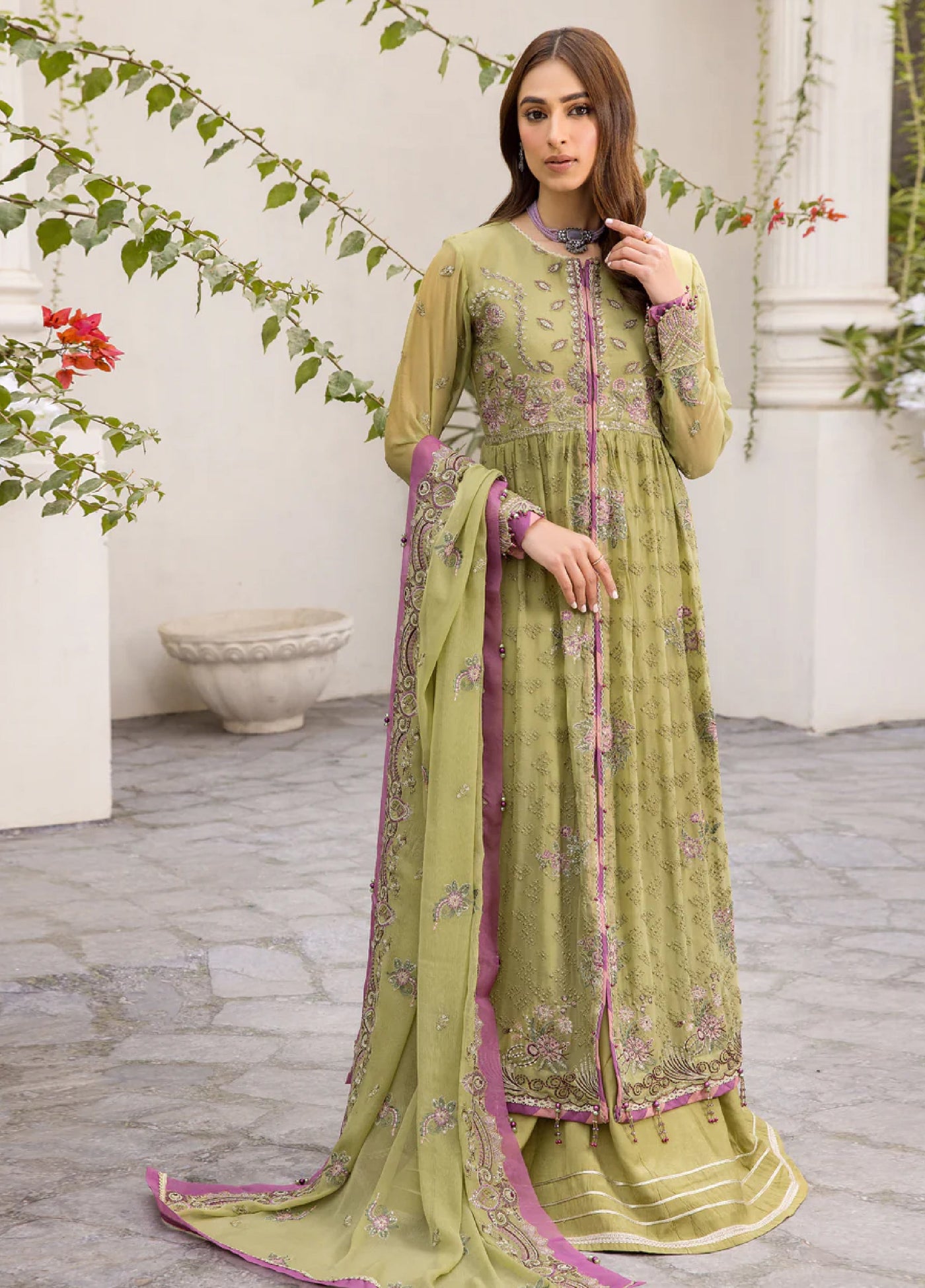 Xenia Formal Unstitched Luxury Chiffon Suits 3 Piece XE25FL Fuseelah - Formals Collection