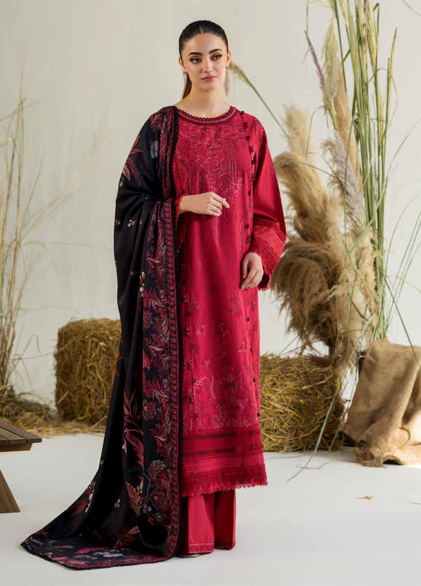 Sobia Nazir Winter Embroidered Khaddar Suits 3 Piece SN25WU D-05 A - Winter Collection