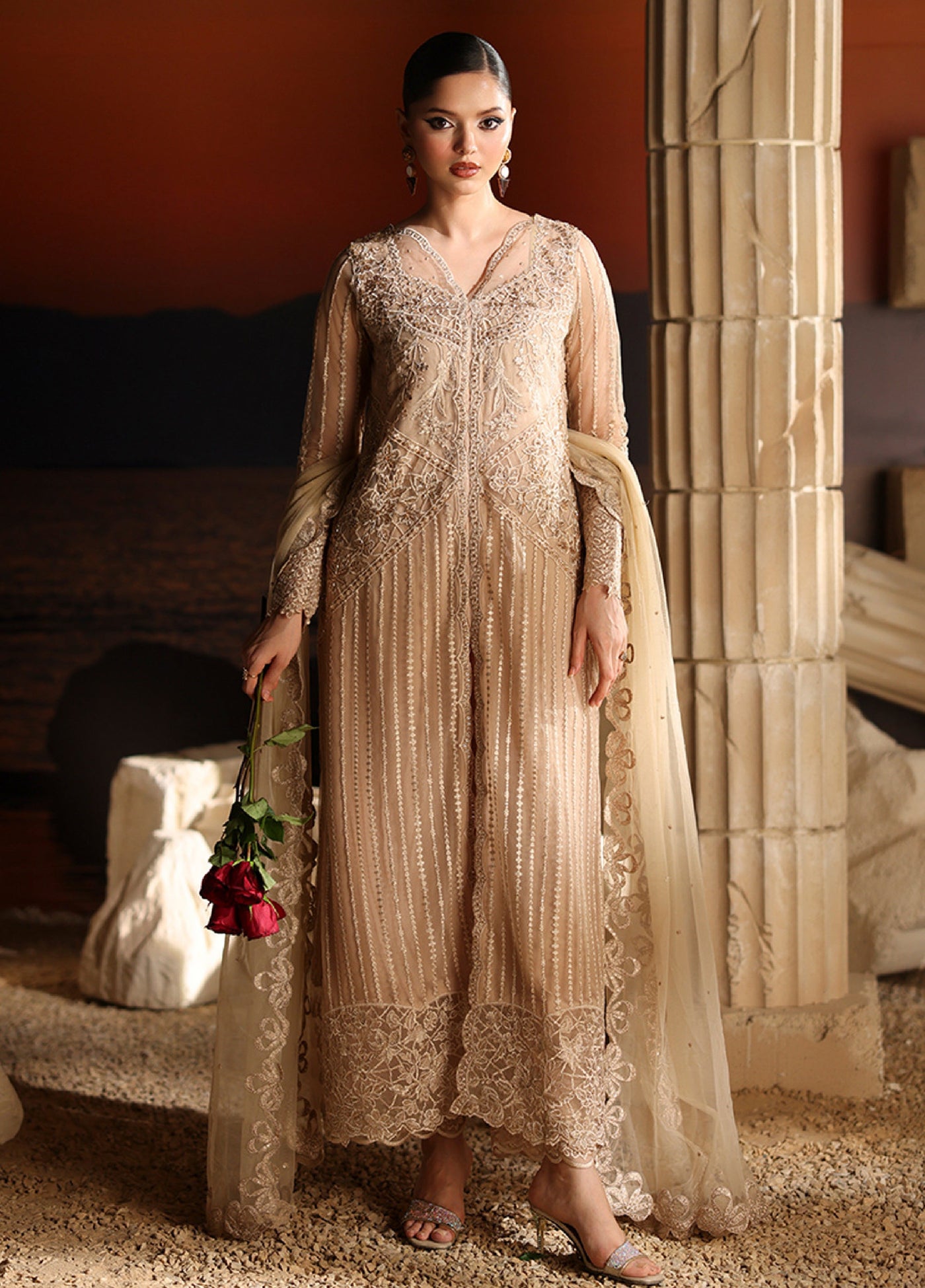 Luxe by Azure Unstitched Chiffon Embroidered Suits 3 Piece AZ25LF Elan - Festive Collection