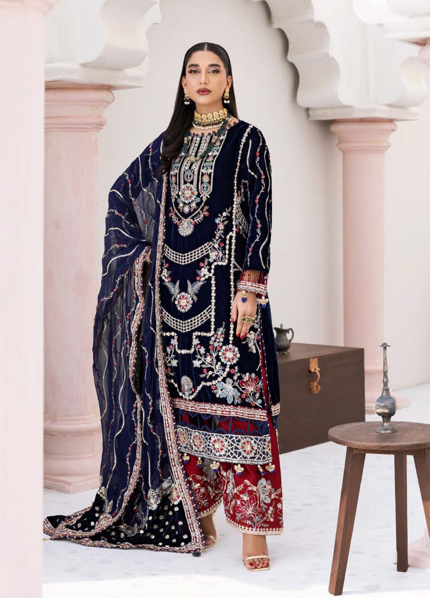 Andaz E Makhmal by Zebtan Unstitched Velvet ZB25 ZAM-11 - Festive Collection