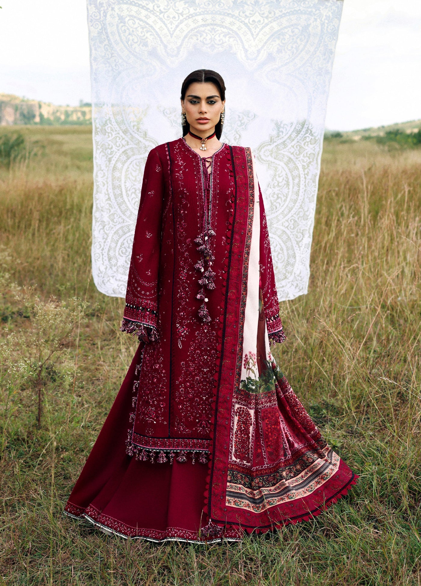 Hussain Rehar Embroidered Khaddar Suits Unstitched 3 Piece HRR25KW Mahrani - Winter Collection