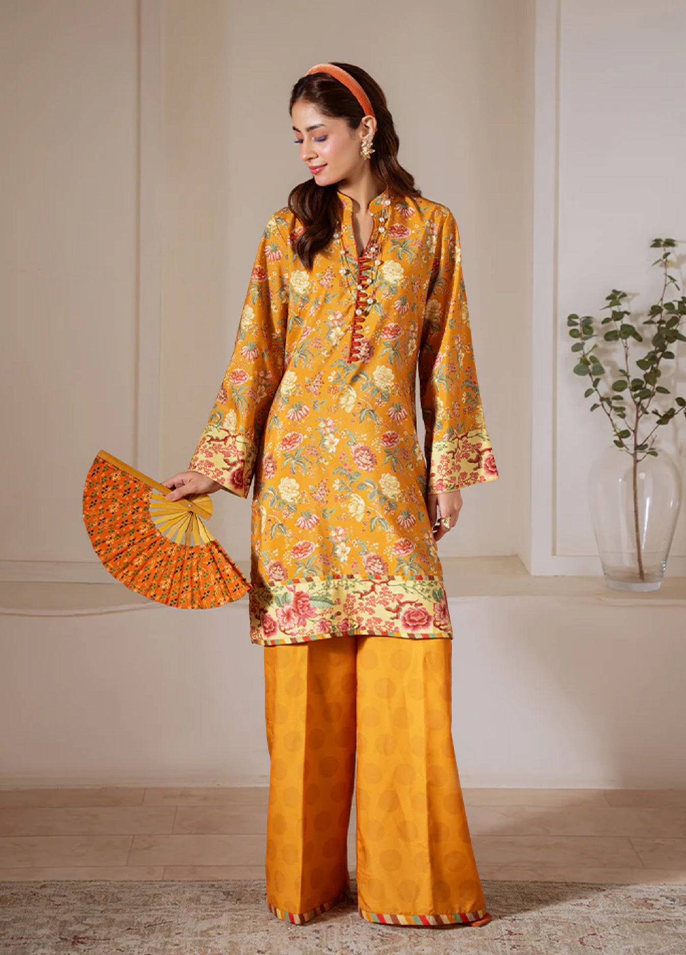 Basics by Gulaal Pret Embroidered Poly Lawn 2 Piece PL-21-S Marigold Veil - Summer Collection