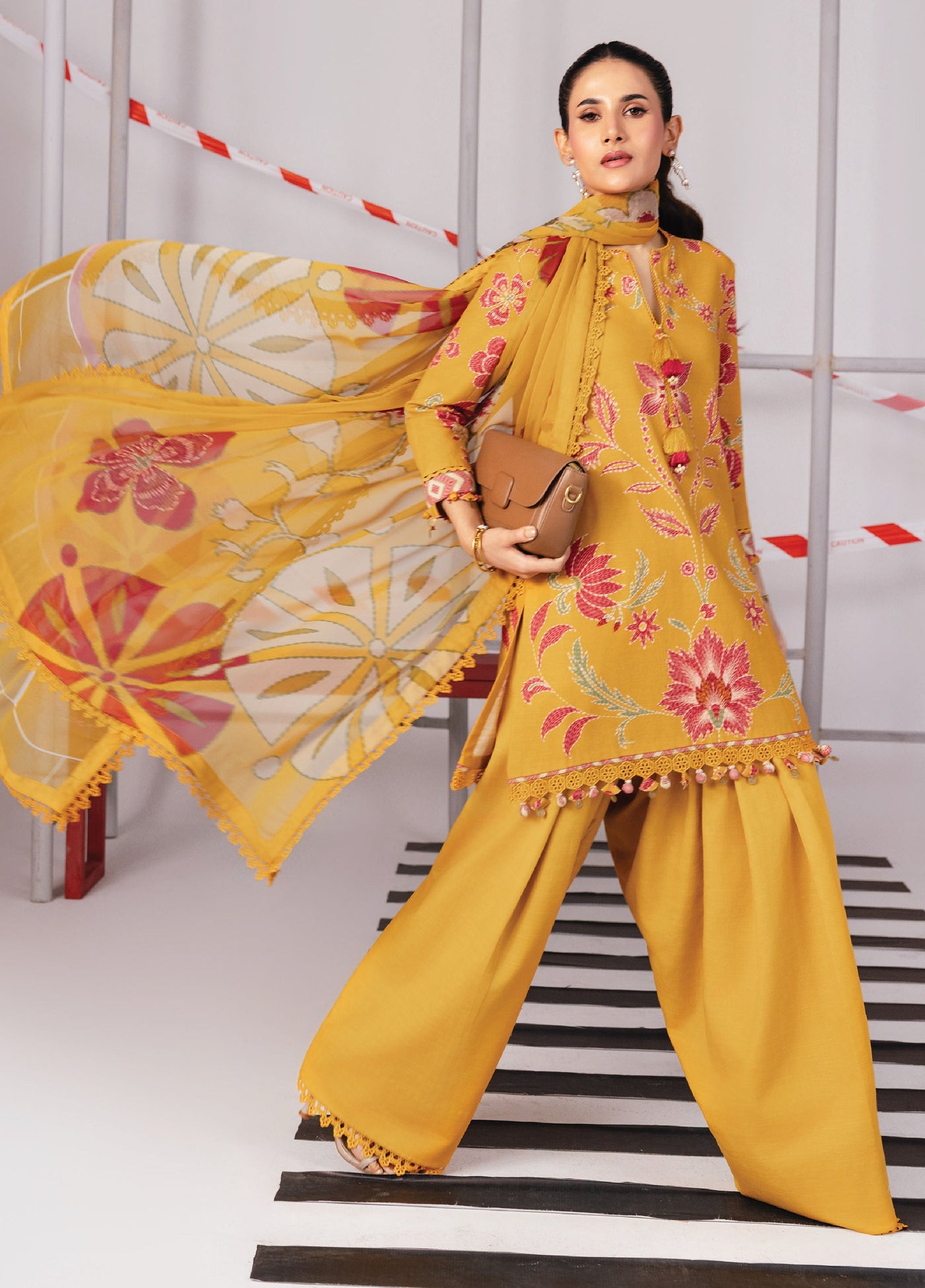 M Basics By Maria B Unstitched Digital Printed Linen 3 Piece MB25UW 1104-B - Winter Collection