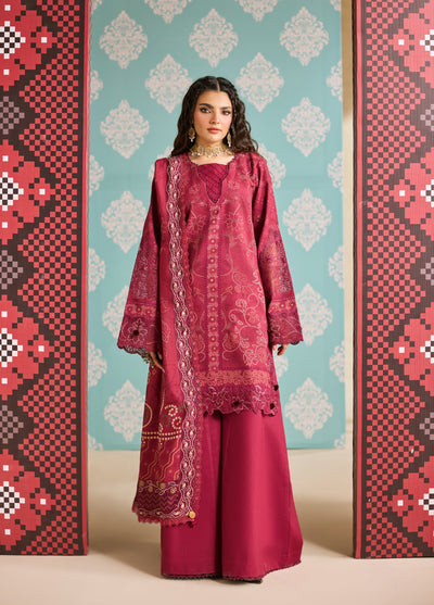 Zync by Florent One Nation Unstitched Khaddar Embroidered Suits 3 Piece FL25ON FL-8B - Casual Collection