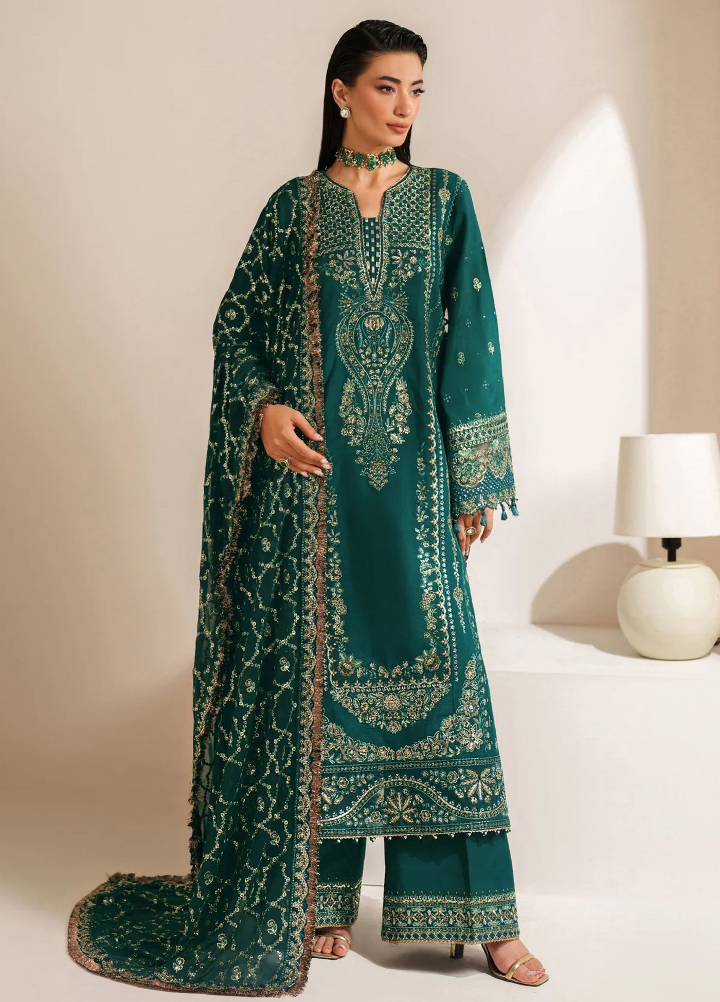 Xenia Formal Unstitched Luxury Raw Silk Suits 3 Piece XE25FL Seriya - Formals Collection