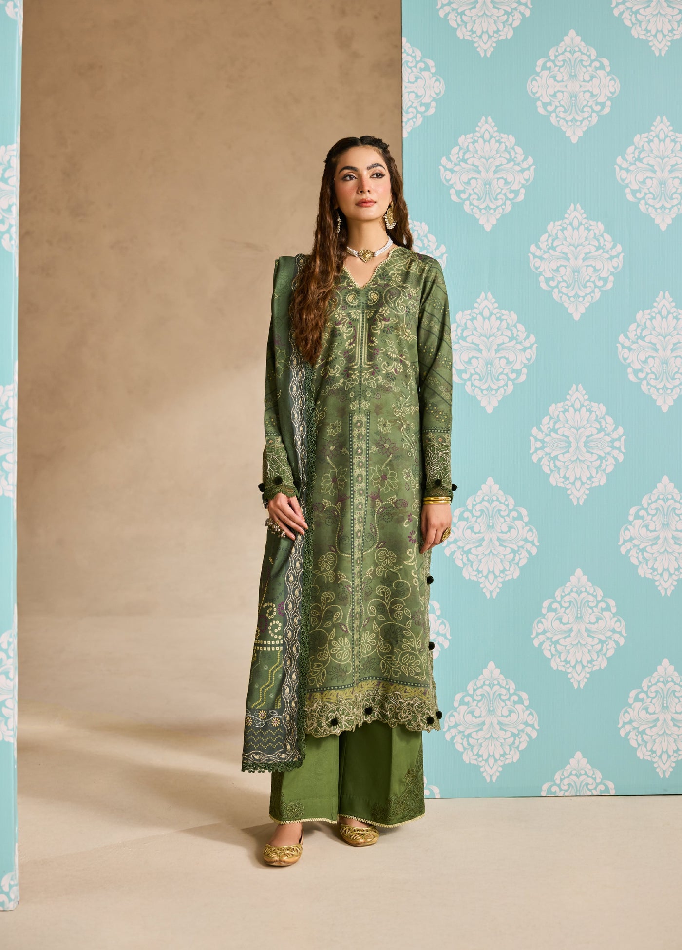 Zync by Florent One Nation Unstitched Khaddar Embroidered Suits 3 Piece FL25ON FL-8A - Casual Collection