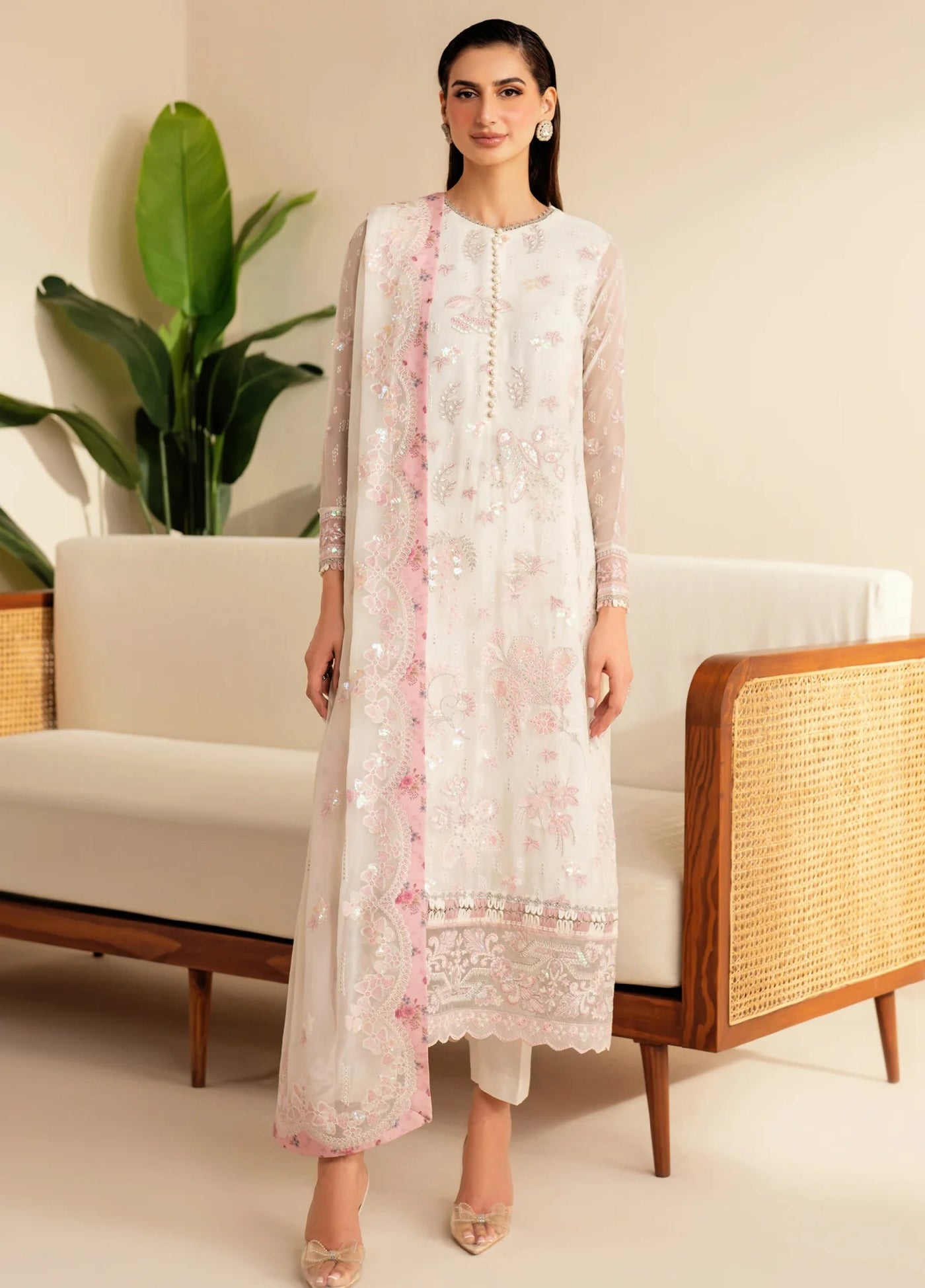 Xenia Formal Unstitched Luxury Chiffon Suits 3 Piece XE25FL Reve - Formals Collection