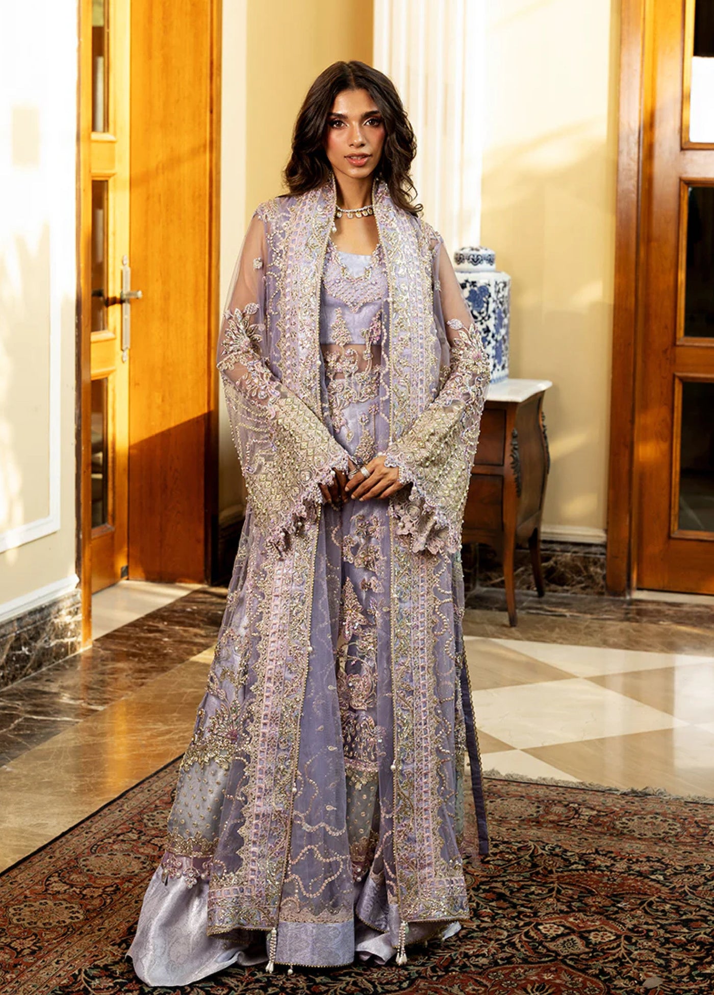 Darling by Mushq Unstitched Embroidered Net 4 Piece Suits MU25DW Simran - Wedding Collection